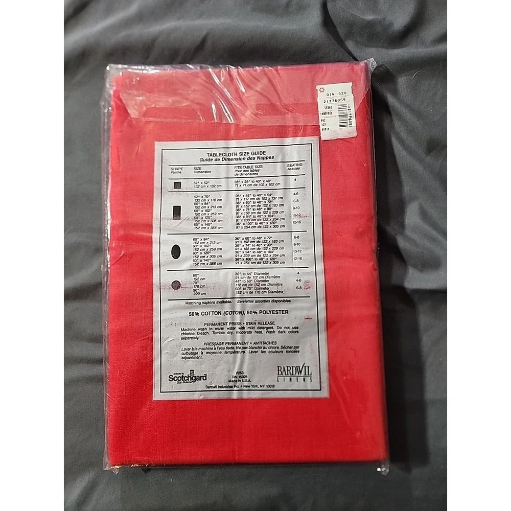 Bardwil Carefree Tablecloth Red 60